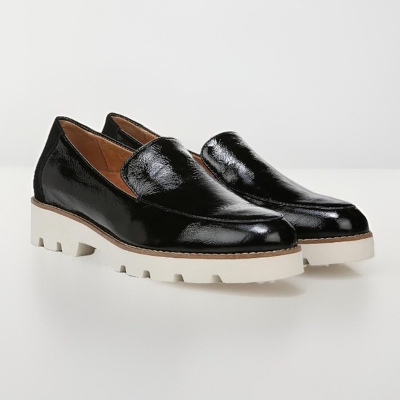 Vionic Kensley Black Slip On Patten Leather Suede Lug Orthotic Loafers Size  7 - Picture 2 of 10